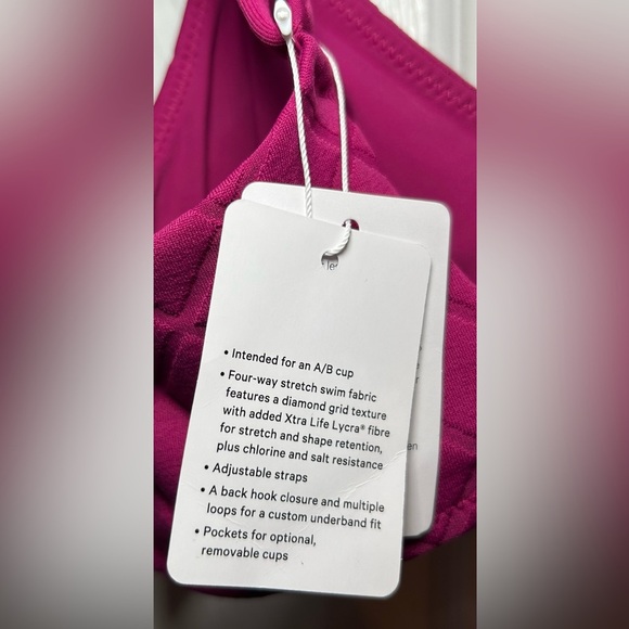 NWT Lululemon Diamond Grid Swim Top *A/B Cup- Magenta Purple/ Size 6 - Picture 5 of 7